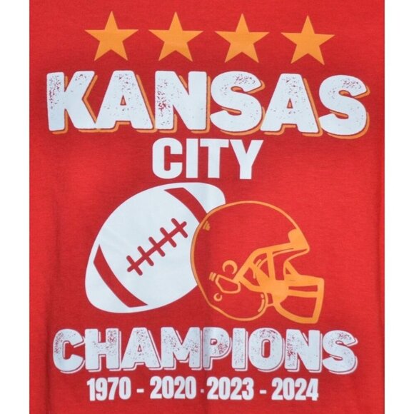 NWT Red Printbox Kansas City Champions Football Fan T- Shirt Size M Fan Gear - Picture 3 of 7